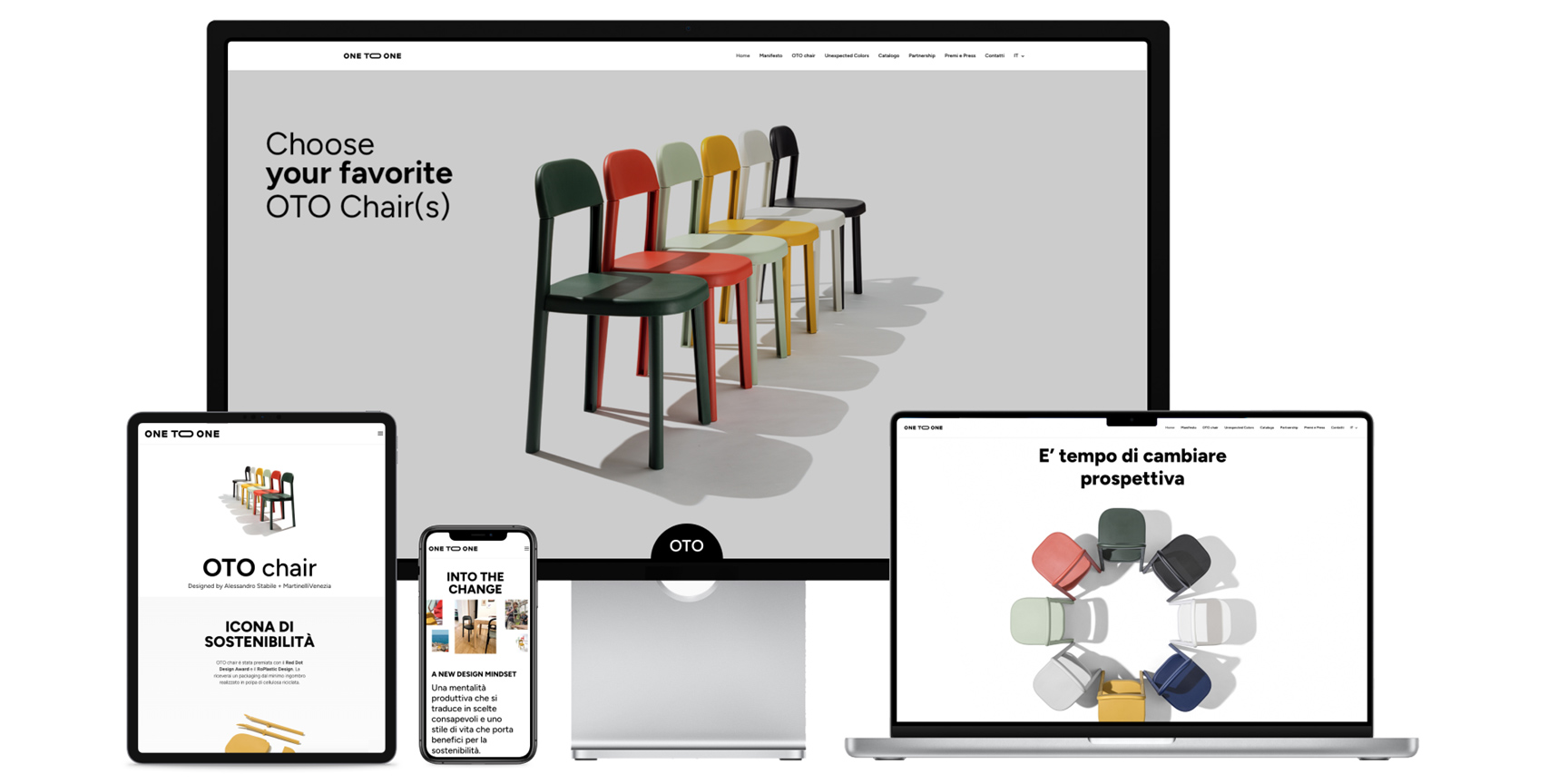 Realizzazione siti web professionali Esempio di sito internet dai costi medi realizzato per un'azienda che produce e vende sedie di design